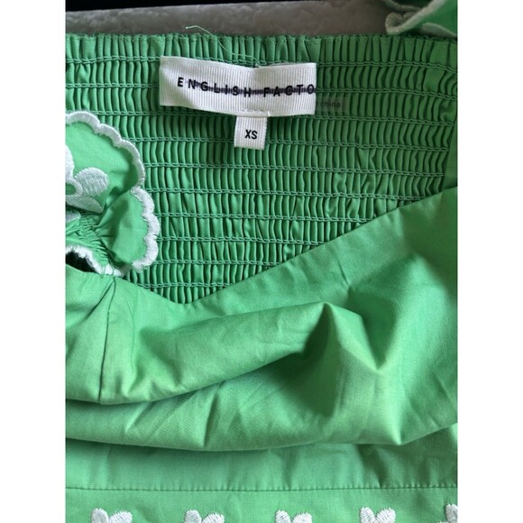 English Factory Ruffle Detail Midi Dress Sz XS Green - Picture 5 of 11